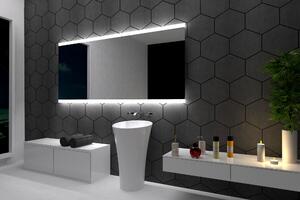 Koupelnové zrcadlo s LED podsvětlením 80x60 cm BRASIL