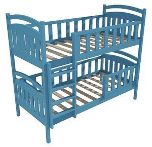 Vomaks Patrová postel PP 007 se zábranou Rozměr: 80 x 200 cm, Prostor mezi lůžky: 80 cm, Barva: barva modrá