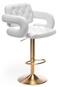 Barová židle STOCKHOLM na zlaté podstavě - bílá