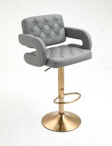 Barová židle STOCKHOLM na zlaté podstavě - šedá