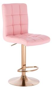 Barová židle TOLEDO na zlaté podstavě - růžová