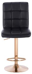 Barová židle TOLEDO na zlaté podstavě - černá