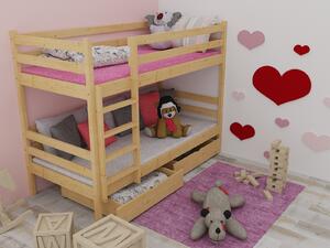 Vomaks Patrová postel PP 008 Rozměr: 80 x 180 cm, Barva: surové dřevo, Prostor mezi lůžky: 80 cm