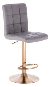 Barová židle TOLEDO na zlaté podstavě - šedá