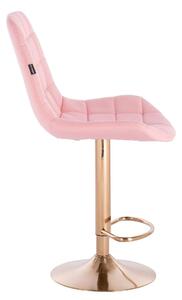 Barová židle PARIS - růžová na zlaté podstavě
