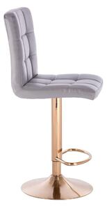 Barová židle TOLEDO na zlaté podstavě - šedá