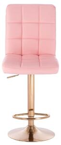 Barová židle TOLEDO na zlaté podstavě - růžová