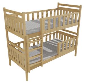 Vomaks Patrová postel PP 009 se zábranou Rozměr: 90 x 180 cm, Barva: moření dub, Prostor mezi lůžky: 80 cm