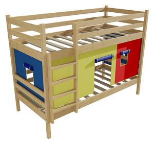 Vomaks Patrová postel PP 011 Rozměr: 80 x 180 cm, Barva: surové dřevo, Prostor mezi lůžky: 80 cm