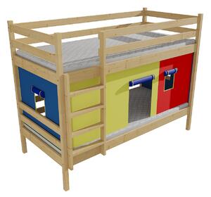 Vomaks Patrová postel PP 011 Rozměr: 90 x 180 cm, Barva: moření dub, Prostor mezi lůžky: 80 cm
