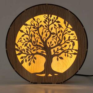 Strom života - dřevěná lampa s LED osvětlením | RUIF: HDF - Ořech 20 cm 4781-115120 LED0602