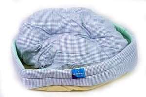 Modrý kostkovaný pelíšek - 69x55 cm (Měkký pelíšek v netradičním barevném provedení. Je skladný a pohodlný a váš pes si ho jistě zamiluje.)