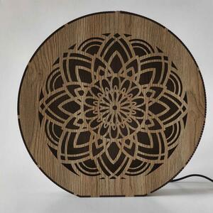 Stmívatelná dřevěná lampa Mandala | HEARF: HDF - Ořech 20 cm 4784-115165 LED0608
