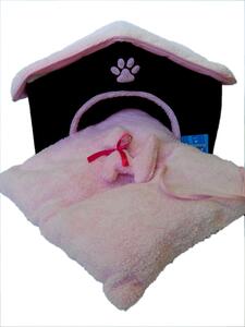 Domek pro psy - 40x40x34 cm (Roztomilý domek pro malou fenku nebo psa. Nabízí bezpečí, pohodlí a je i zajímavým a nápaditým doplňkem každého interiéru.)