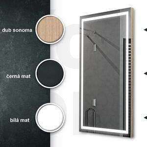 Koupelnové zrcadlo hranaté ATLANTA PREMIUM s LED osvětlením šířka: 60 cm, výška: 40 cm