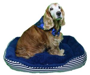 Pruhovaný pelíšek pro psa - 75x54 cm (Pruhovaný pelíšek pro psa s velkorysými rozměry a příjemným povrchem. Váš mazlíček si ho určitě zamiluje.)