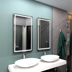Koupelnové zrcadlo hranaté ATLANTA PREMIUM s LED osvětlením šířka: 40 cm, výška: 80 cm