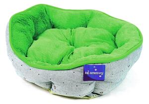 Zelenobéžový pelíšek pro psy - 45x40 cm (Pohodlný pelíšek pro vašeho psího miláčka. Komfort, praktické provedení i hezký design, který udělá radost vám i vašemu psovi. Umělá kožešina vytváří pohodlný pelíšek, kam se bude rád vracet.)