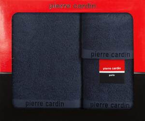 BAVLNĚNÝ RUČNÍK PIERRE CARDIN EVI SADA 3KS 30X50 CM, 50X90 CM, 70X140 CM TMAVĚMODRÁ