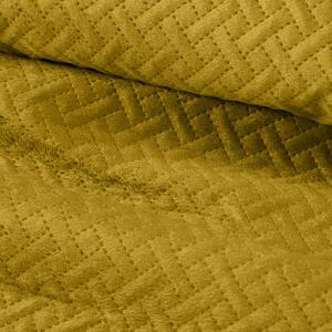 MyBestHome GOLD Přehoz na sedačku - pohovku - postel LOISA III. mustard/hořčicová 200x220 cm Mybesthome