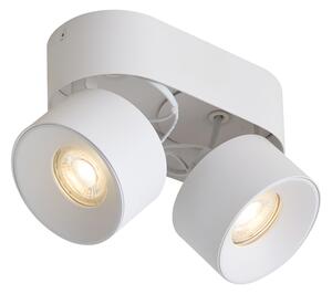 Moderní přisazené bodové svítidlo bílé GU10 50mm se 2 naklápěcími světly - Echo