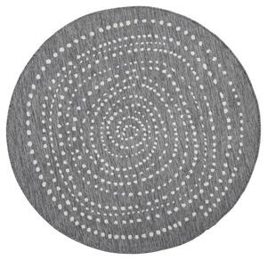 Hans Home | Kusový koberec Twin-Wendeteppiche 103112 grau creme, šedá - 140x140 (průměr) kruh