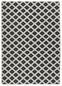 Hans Home | Kusový koberec Twin-Wendeteppiche 103124 schwarz creme – na ven i na doma - 80x250