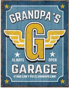 Plechová cedule Grandpa´s Garage 40 cm x 32 cm