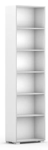 Knihovna SILVER LINE, 1 sloupec, 2230 x 600 x 400 mm, bílá