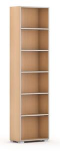 Knihovna SILVER LINE, 1 sloupec, 2230 x 600 x 400 mm, buk
