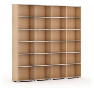 Knihovna SILVER LINE, 4 sloupce, 2230 x 2400 x 400 mm, buk