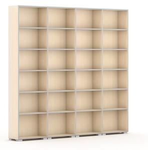 Knihovna SILVER LINE, 4 sloupce, 2230 x 2400 x 400 mm, bříza