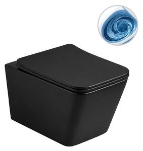 WC závěsné Forte, Vortex - vírové splachování + Slim/SoftClose sedátko - černá matná - 52x35 cm