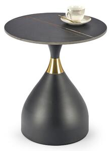 Přístavný stolek SCOLATO černý mramor/zlatá