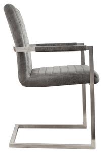 Židle Iper, šedá, nerezový rám
