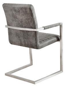 Židle Iper, šedá, nerezový rám