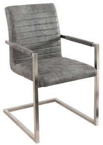 Noble Home Židle Iper, šedá, nerezový rám