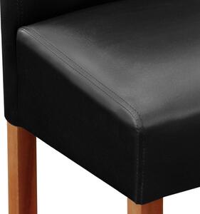 2-dílný set barových židlí z akáciového dřeva - černé, Casaria