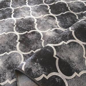 Makro Abra Moderní kusový koberec protiskluzový Horeca-New 101 černý Rozměr: 80x150 cm