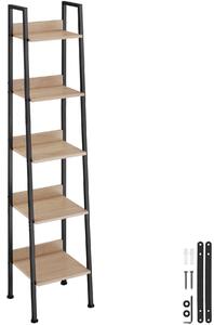 Tectake Regál s policemi - 35,5 x 31,5 x 170,5 cm, Industrial světlé dřevo, dub Sonoma