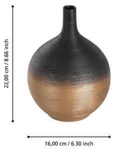 Eglo 421416 - Keramická váza SARYKSU 22x16 cm černá/zlatá