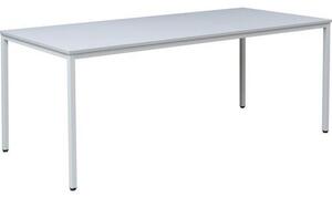Manutan Expert Jídelní stůl Manutan Dino se světle šedým podnožím RAL 7035, 180 x 80 x 74,5 cm, světle šedý
