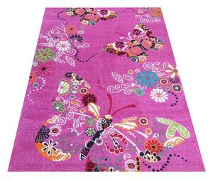Makro Abra Dětský kusový koberec Mondo 114 Motýlci růžový Rozměr: 160x220 cm