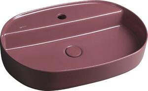 Isvea INFINITY OVAL keramické umyvadlo na desku, 60x40 cm, maroon red 10NF65060-2R