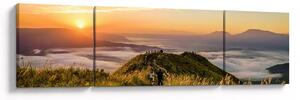 Obraz hory při západu sluce (170x50 cm)