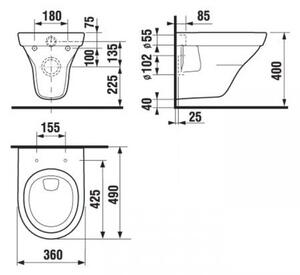 JIKA Tigo závěsné WC Compact 49x36 cm, H8202130000001 vč. sedátka, VÝPRODEJ VZORKU