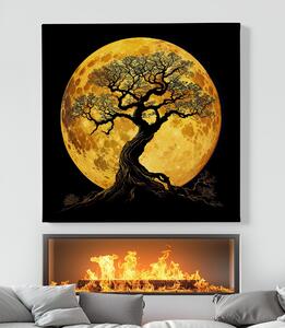 Obraz na plátně - Strom života Měsíc v úplňku FeelHappy.cz Velikost obrazu: 40 x 40 cm