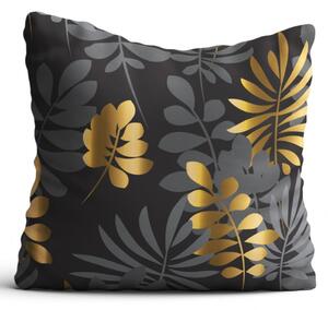 Povlak na polštář MIGD276 černý s listím Barva Vícebarevná Rozměry 50x50 cm