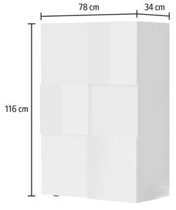 Komoda SERIAN 78x116x34 cm bílá