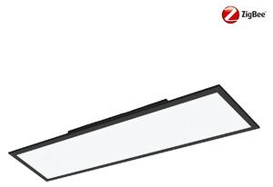 Eglo ZIGBEE 900053 SALOBRENA-Z - Stropní LED obdelníkové stmívatelné svítidlo ovládané ovladačem, nebo z mobilní aplikace, LED 32,5W, 2700-6500K, 120 x 30cm (Přisazené moderní smart LED svítidlo v černé barvě, bez dálkového ovladače)